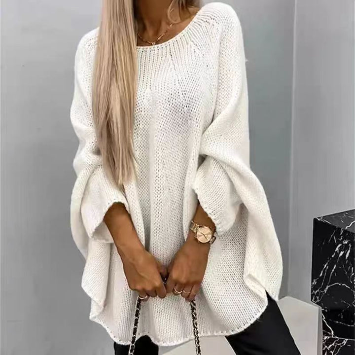 FREYA | KNITTED SHAWL SWEATER WITH HOODED ELEGANCE