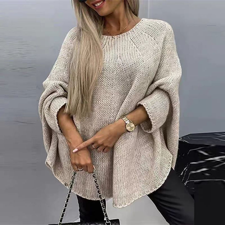 FREYA | KNITTED SHAWL SWEATER WITH HOODED ELEGANCE