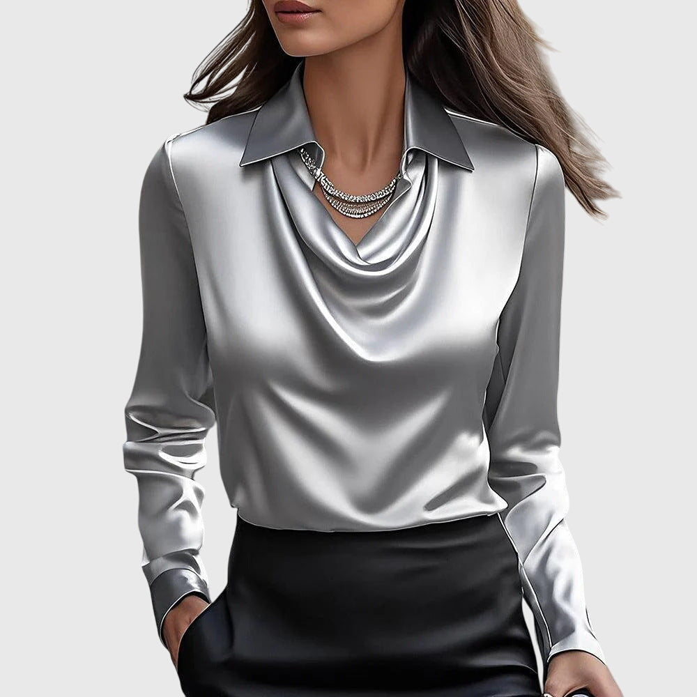 SARA | LUXE PLEATED BLOUSE WITH FLATTERING TUMMY COVERAGE