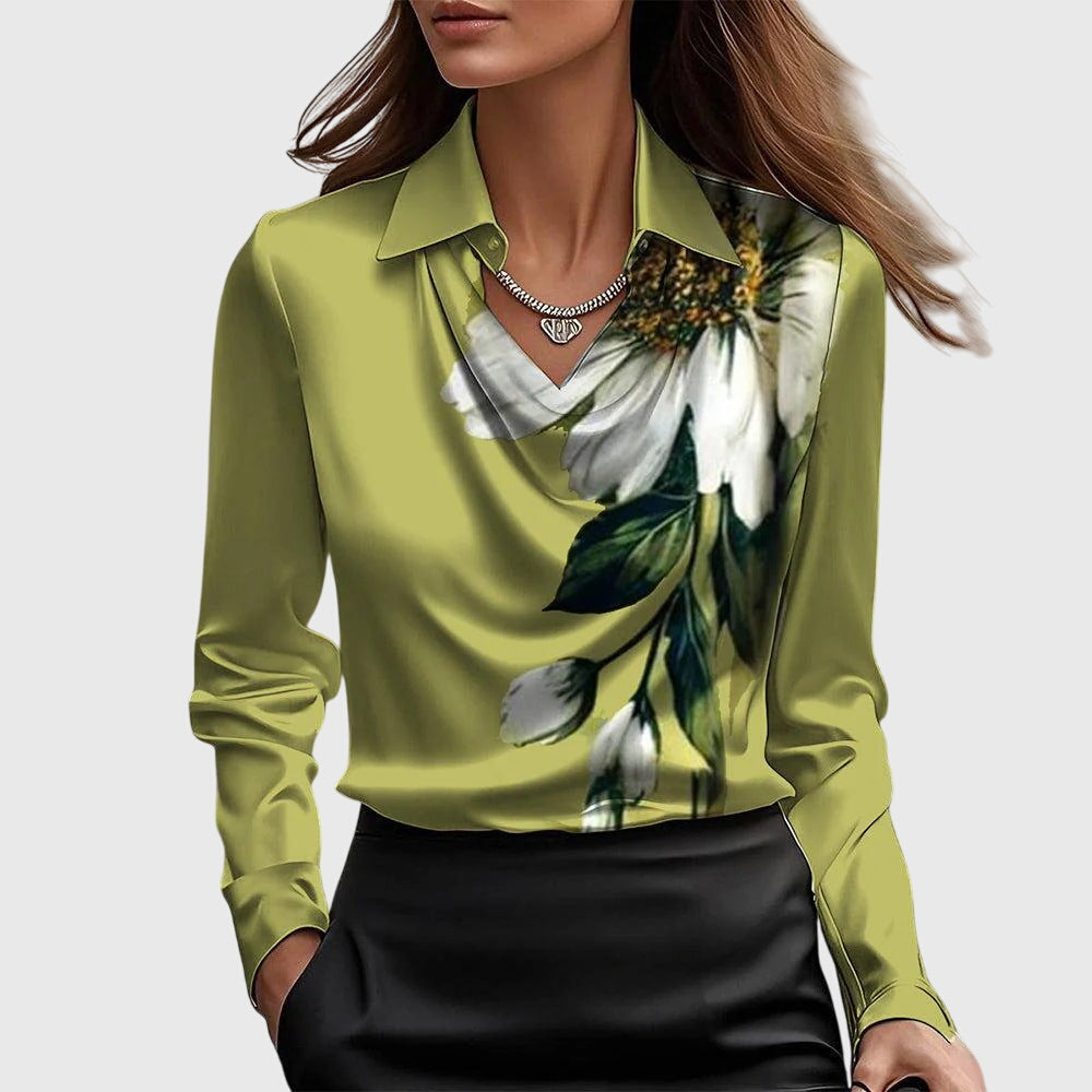 SARA | LUXE PLEATED BLOUSE WITH FLATTERING TUMMY COVERAGE